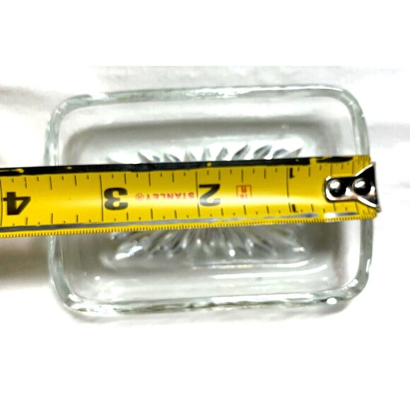 Vintage Star Pattern Miniature Crystal Trinket Soap Jewelry Change Dish 3.5"x3" - Picture 2 of 4